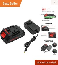 21v Lithium Battery - 2.0 Ah Battery with Charger Adapter Led Indicator Compa...