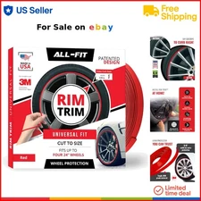 Car Rim Trim Red 24 Inch Wheel Protector Curb Rash Guard DIY Easy Install