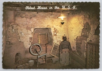 Santa Fe New Mexico Oldest House Interior 1974 Vintage Postcard Analco Pueblo