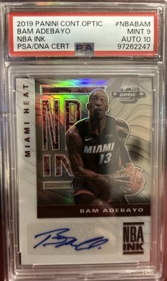 2019-20 Contenders Optic NBA Ink Bam Adebayo Auto /125 PSA 9 Auto 10 Heat