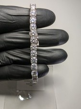 Solid 925 Sterling Silver 5mm 6.75  VVS D Moissanite Tennis Bracelet 17ctw