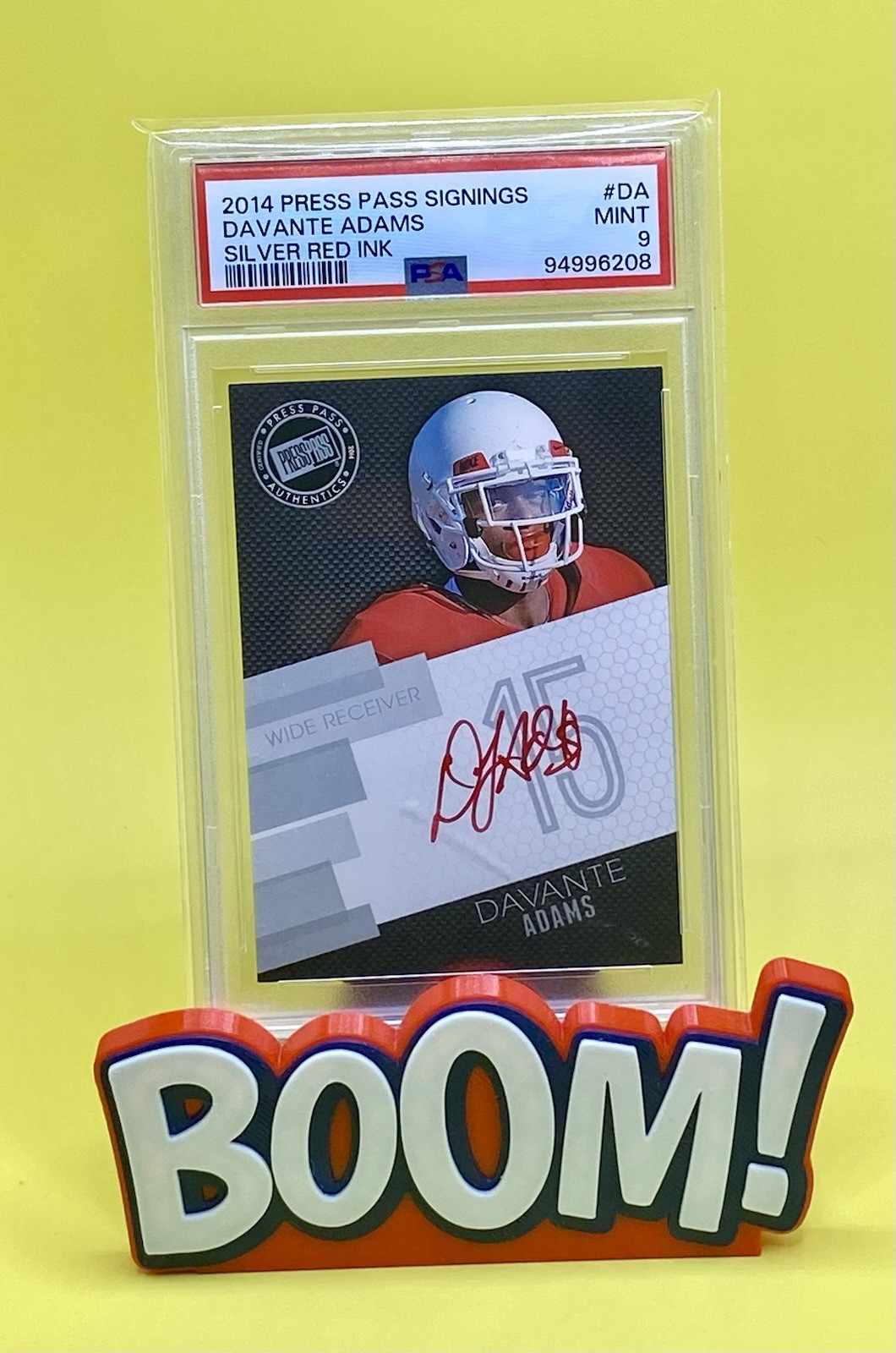 Davante Adams Press Pass Signings #DA Silver Red Ink