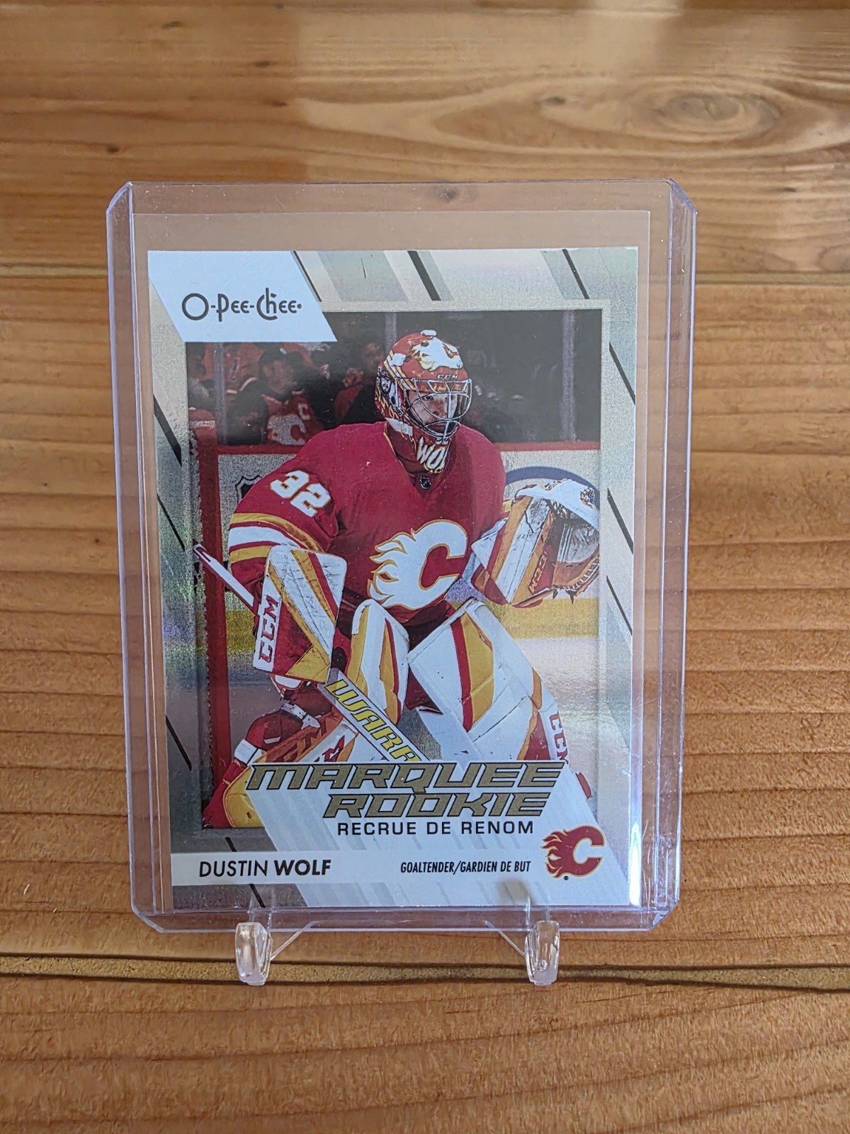 2023-24 O-Pee-Chee Marquee Rookie Rainbow Dustin Wolf /350 #574 Calgary Flames