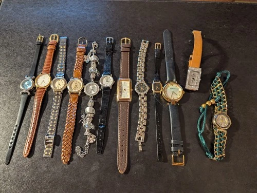 Vintage Womens Watches Lot -Gucci, Lenox, Polaire, Rolex, Wieck, Omega & Timex