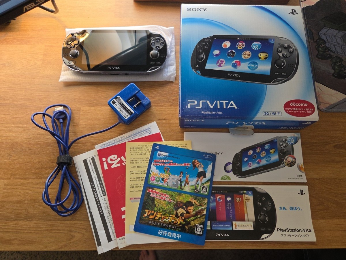 PlayStation Vita - PlayStationVITA　PCH-1100 Sony PS Vita PCH-1100 Black Handheld Console 3G/Wi-Fi #G4