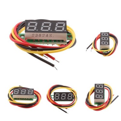 5x 0,28 Zoll 3 Draht LED DC 0-100V Voltmeter Digital Voltage Meter Tester Rot
