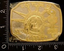 LI20146 NOS VINTAGE 100 YEARS OF LIBERTY 1886 - 1986 FREEDOM BELT BUCKLE