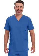 Cherokee Scrubs Mens V-Neck Top CK900A RYPS Royal Free Shipping