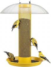 Finch Bird Feeder Outdoors Hanging Metal Mesh Tube Bird Feeders Thistle  Nyjer