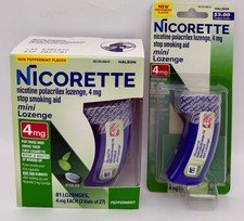 New Nicorette Mini Lozenges Peppermint 4mg - 81 Ct Exp 01/27 20 Ct Bonus Pack