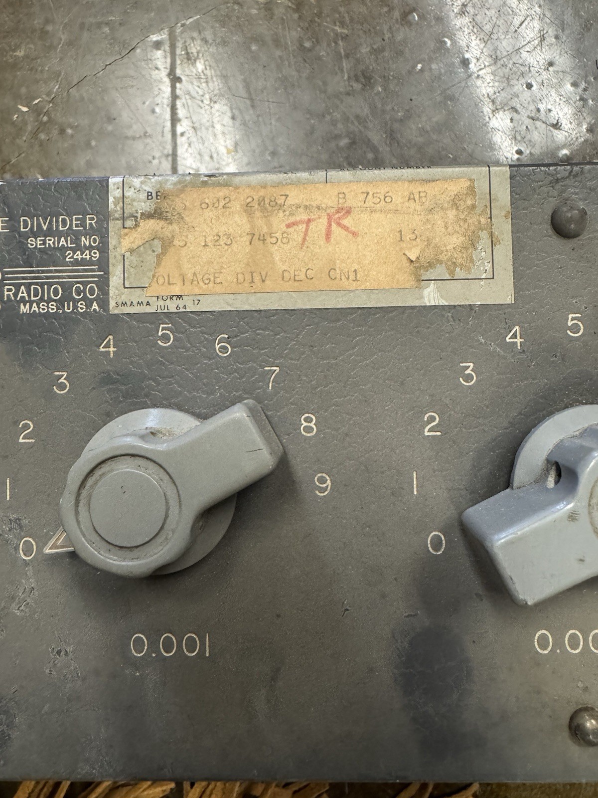 Vintage GENRAD General Radio Company Type Decade Voltage Divider 1454-A  (JWP72)