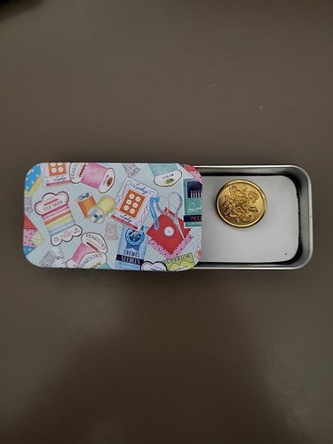 Small Tin Box: Empty Metal Storage Organizer For sewing. 1.75×2.75×0.5 inches - Picture 6 of 6