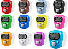 Digital LCD Knitting Row Counter Crochet Stitch Finger Tally with Strap 0 - 9999