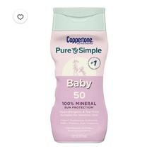 Coppertone Pure and Simple Baby Sunscreen Lotion SPF 50 6oz EXP 09/26 Lot Of 2