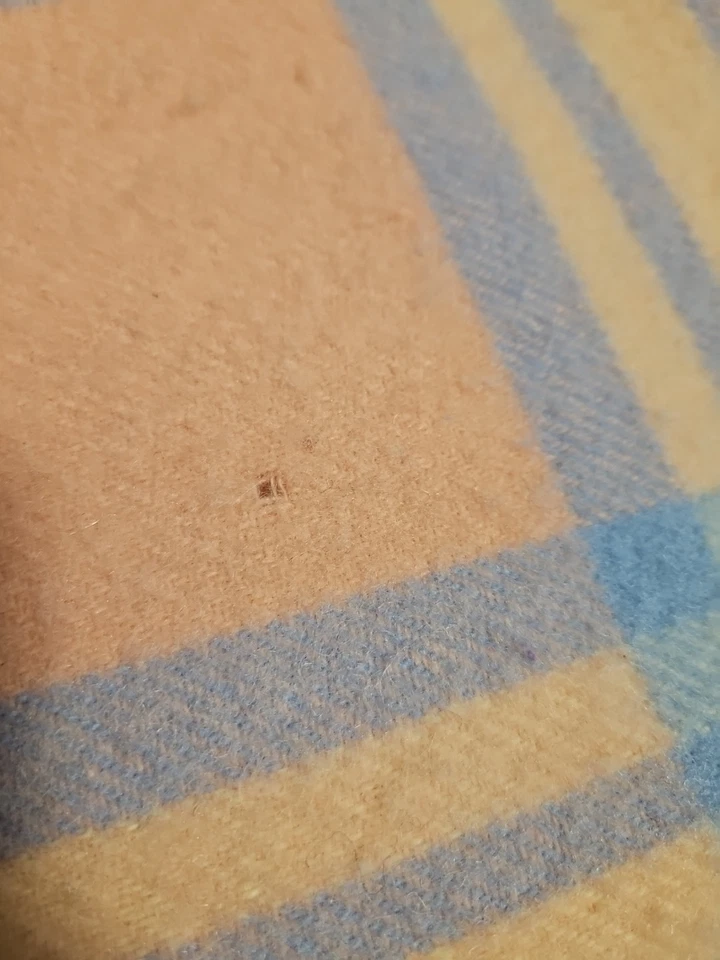 Lote de 2 mantas/mantas vintage de lana tartán para cochecito Foto 4 de 4