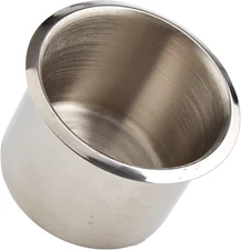 Brybelly Small Stainless Steel Drop-In Cup Holder - Silver Anti-Spill Design