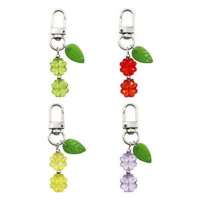 Lovely Acrylic Four Leaf Keychain Hangings Decoration Keyring Ornament