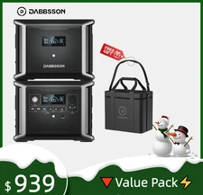 3030Wh Portable Power Station Solar Generator+Extra Battery Camping RV Dabbsson