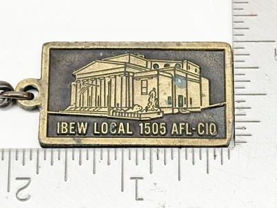1976 RAYTHEON IBEW Local 1505 AFL-CIO Union Keychain Electrical Workers 