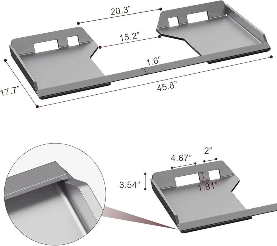1/2" 5/16" 3/8" Quick Tach Attachment Skid Steer Mount Plate Adapter Loader - Image 3 of 4