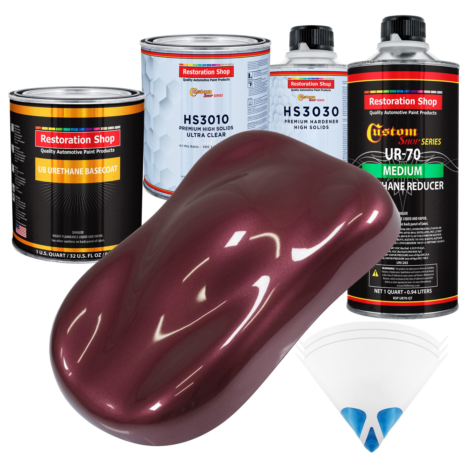 Vintage Burgundy Metallic Urethane Basecoat Clearcoat Auto Paint Kit