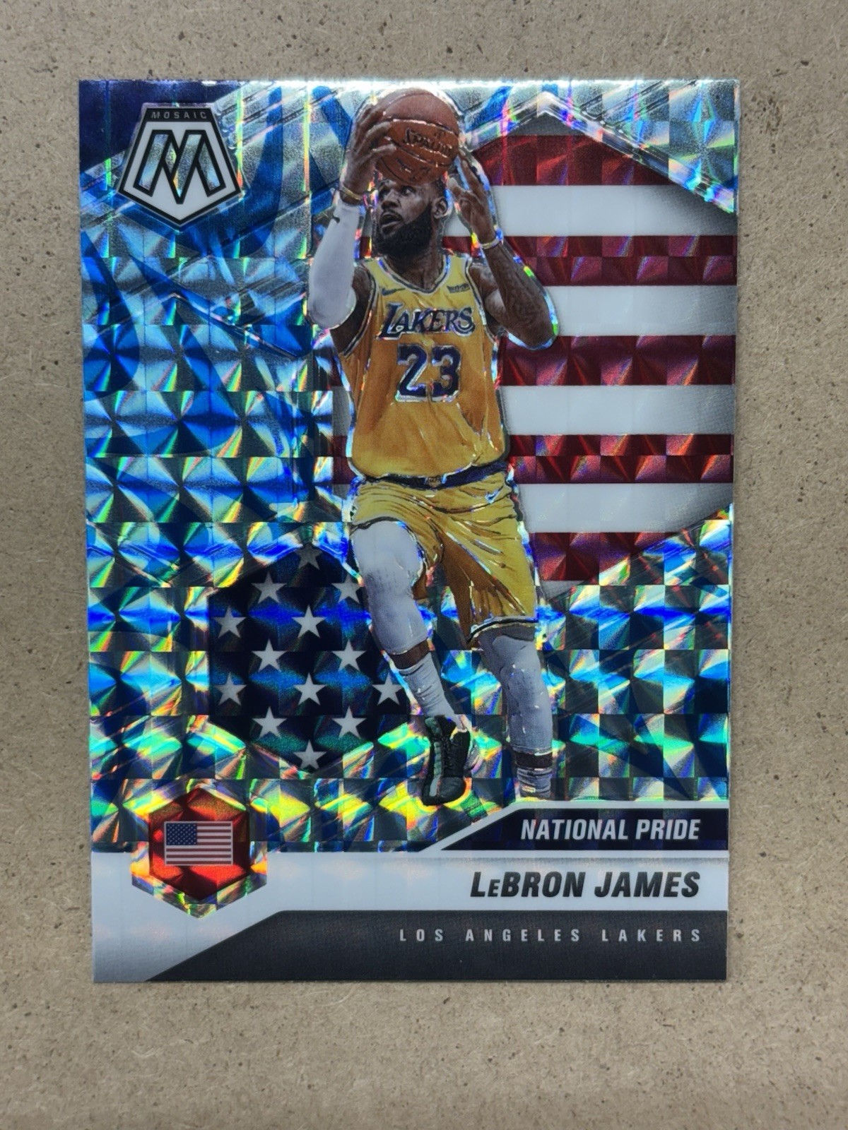 2020-21 Panini Mosaic - National Pride LeBron James #247 Reactive Blue Prizm