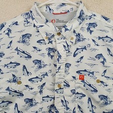 American Outdoorsman Fishing shirt cool + Tech Fish Pattern Mens Size XL