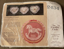 Creative Circle Cross Stitch Kit Dear Heart Ornaments 2434 New Complete