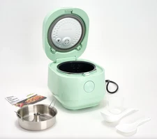 GreenPan Fuzzy Logic Carb Reducing 8 Cup Rice Cooker Mint Julep Green NWOB