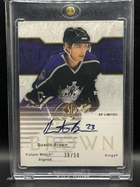 2003-04 Dustin Brown SP Authentic Gold Future Watch Autograph Rookie Kings /50