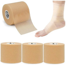 OK TAPE Pre Wrap Tape 4-Rolls - Exercise Tape - Underwarp Foam Tape - Beige 0