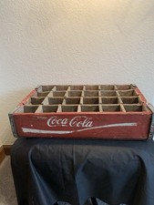 Vintage Wooden Coke Crate Red & White 24 Bottle "Enjoy Coca Cola" Wood Case Rare