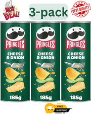 X3 Pringles Cheese & Onion Sharing Crisps 185g