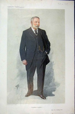 Original alter antiker Druck Fielding Canadian 1909 Vanity Fair Cartoon Who 20th