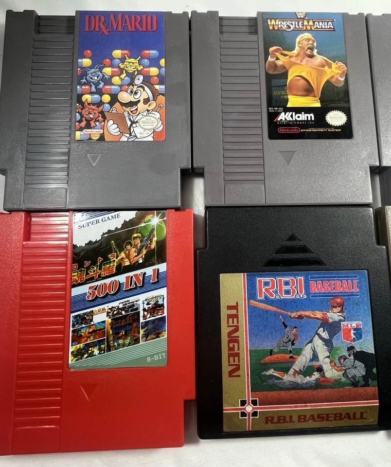Lote de juegos NES (6) Dr Mario WrestleMania Simpsons RBI Béisbol Bump’n Jump COMO ESTÁ Foto 2 de 4