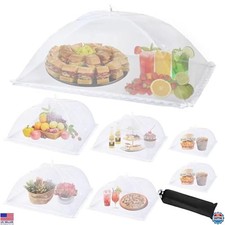 7 Pack Reusable Collapsible Pop-up Food Tents, Mesh Bug Covers for Outdoor Use