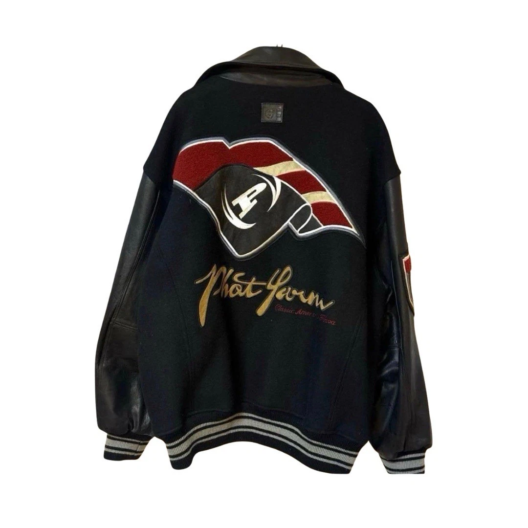 Phat Farm Leather Outer Shell Black Coats, Jackets & Vests for Men