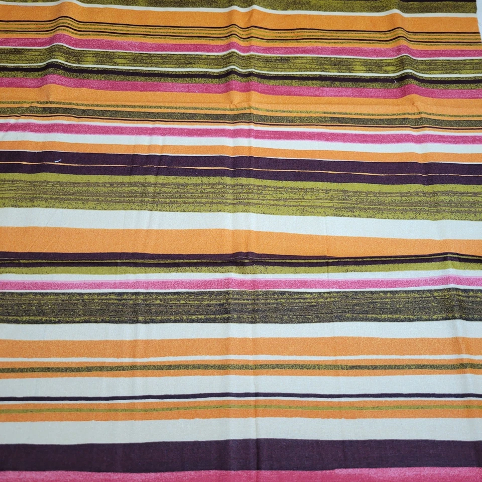 Trafalgar JoAnn Stripe Cotton Fabric 34"x44" Orange Pink Green Quilt Sewing DIY - Image 3 of 4
