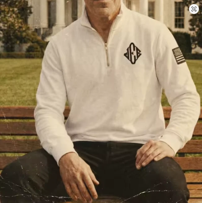 Jeffrey Epstein White Quarter Zip Sweatshirt