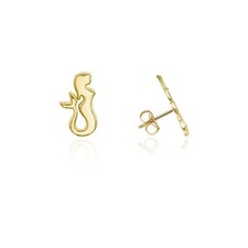 Yellow Gold Mermaid Stud Earrings