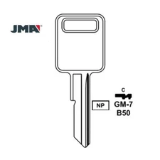 JMA Replacement Uncut Key Blank for GM - B50 - GM-7E (10 Pack)