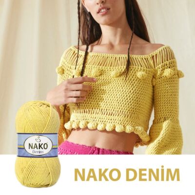 5 x NAKO Denim Handstrickgarn Jeansoptik