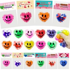 24 Pack Valentines Day Gifts Cards with Heart Stress Balls Squishy Squeeze To...
