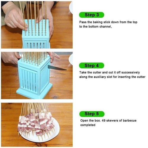 Barbecue Skewers Meat Skewer Tool 49 Hole Kebab Making Box BBQ Grill Beef Meat - Picture 8 of 14