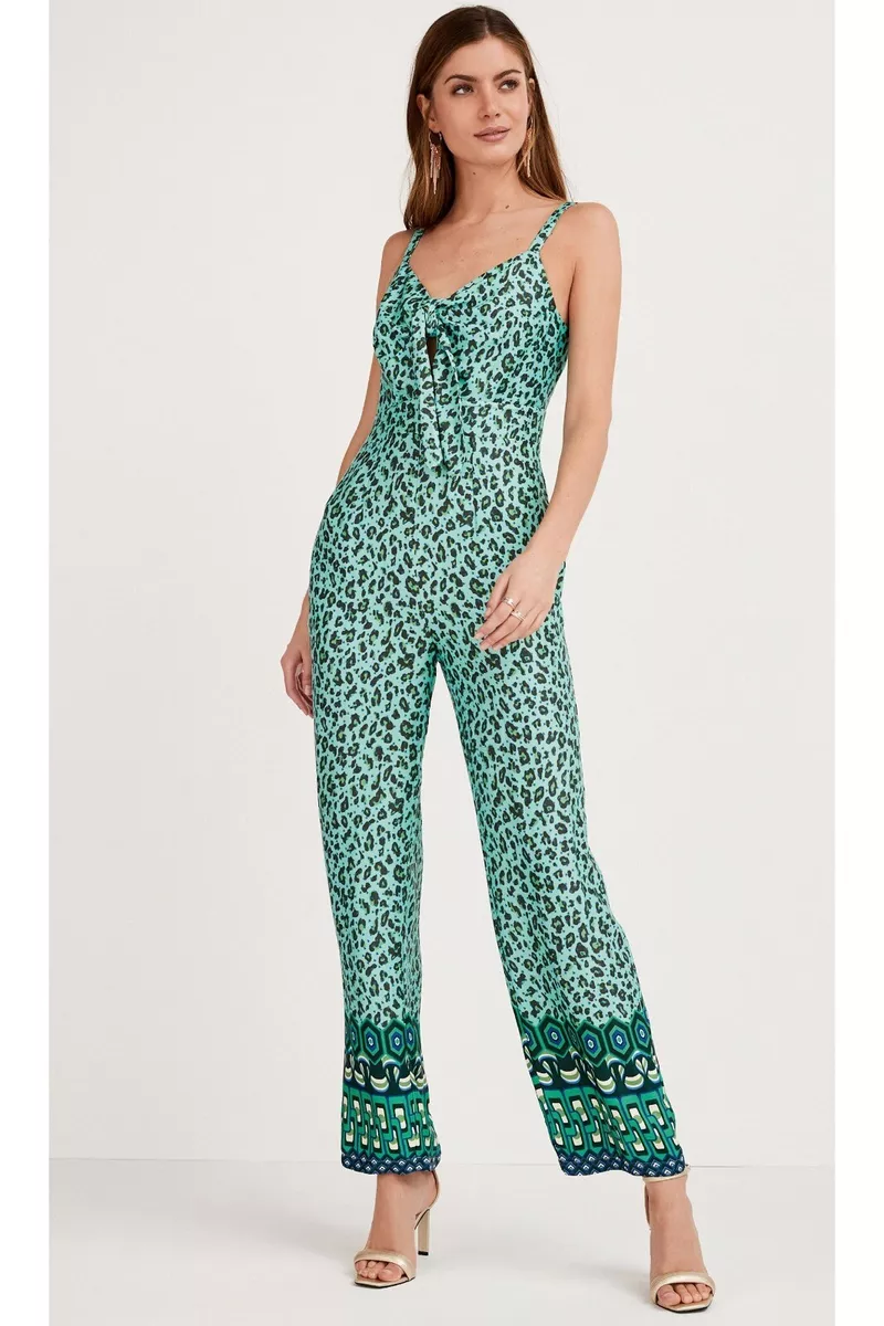 Petite animal print jumpsuit 2025