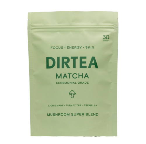 Super mélange de champignons Dirtea Matcha pour énergie, calme, concentration et peau, 30 portions - Photo 1/3