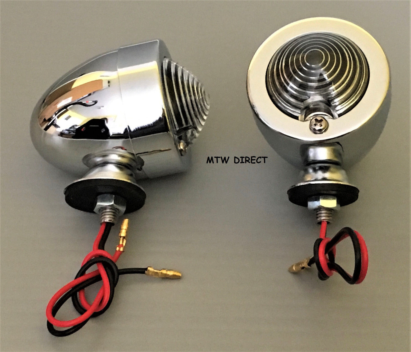 CUSTOM CHROME FLUSHMOUNT MARKER LIGHTS TRIKE/BIKE CLEAR eBay