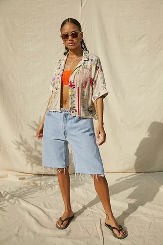 Urban Outfitters Printed Gracie Shirt Top L 10 Women's Casual Blouse NEW 34200