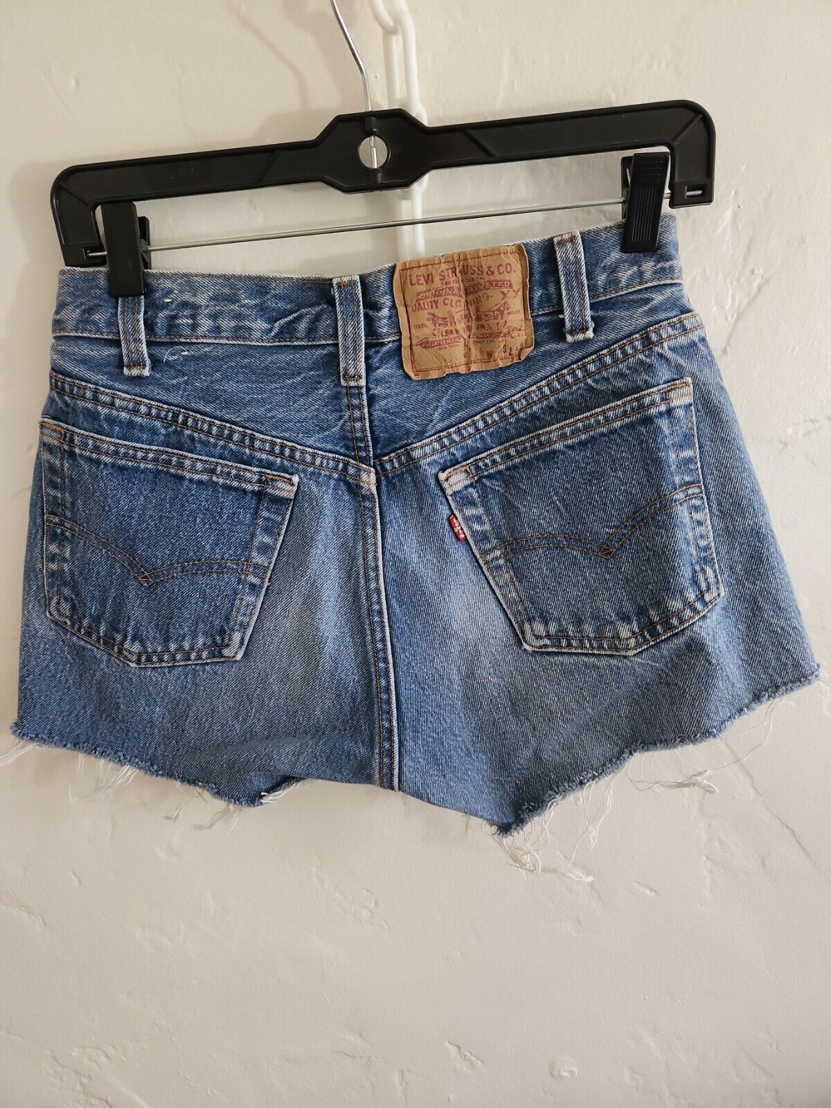 vintage levis cut-offs denim jean shorts button f… - image 4