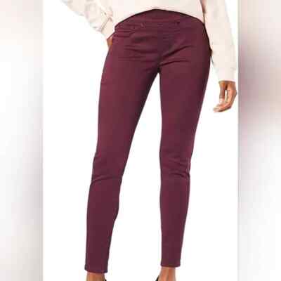 Levi s Totally Shaping Pull On Super Skinny Jeans Maroon Red Size 4L 27x30